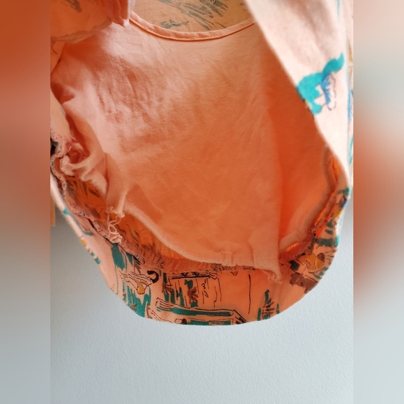 Vintage tie front cropped short sleeved shirt - Picture 5 of 5